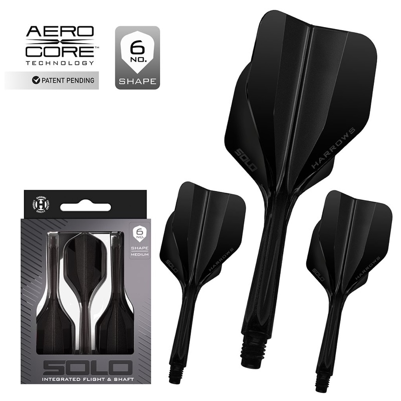 Solo Dart Flight System No6 - Black - Harrows 