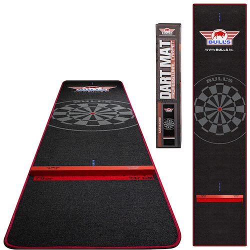 CARPET DARTMAT + OCHE 300X65CM - RED STITCHING - BULLS 