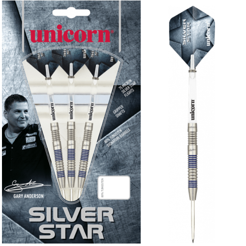 Steel Tip - Silver Star 80% Gary Anderson P2 - Unicorn 