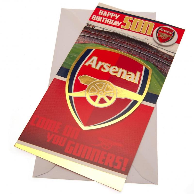 Arsenal Birthday Card Son and Badge 