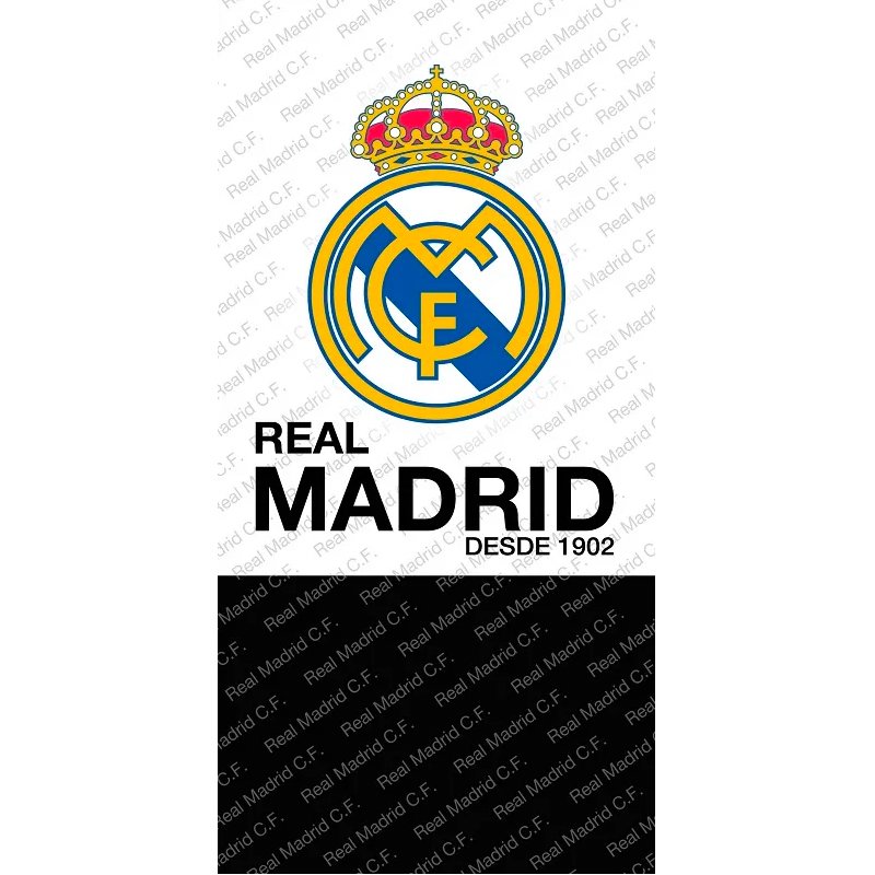 Real Madrid badlaken logo en tekst - 70x140cm - polyester 