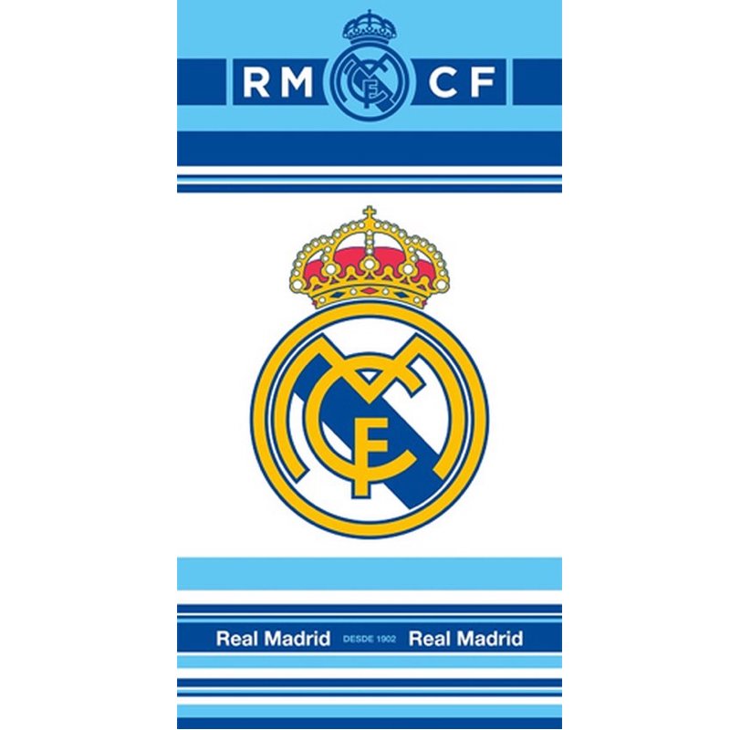 Real Madrid Strandlaken Wit/Blauw - 70x140cm - Polyester 