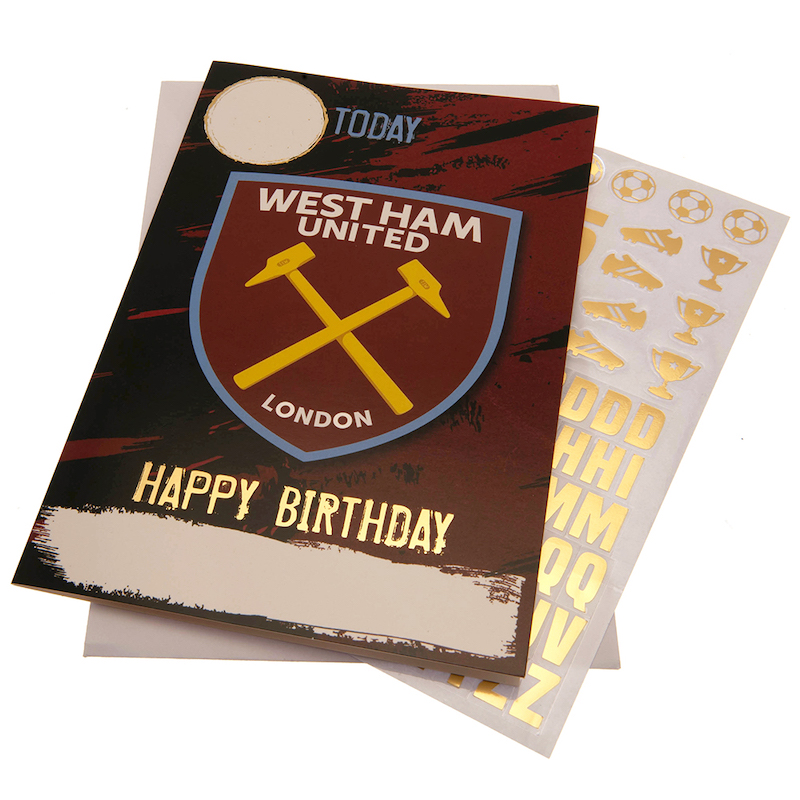 West Ham Utd Birthday Card With Stickers 