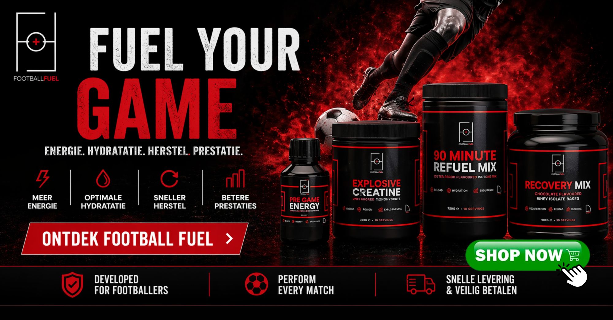 Football Fuel Sportvoeding – Energie, Herstel & Kracht | Footballstore.be