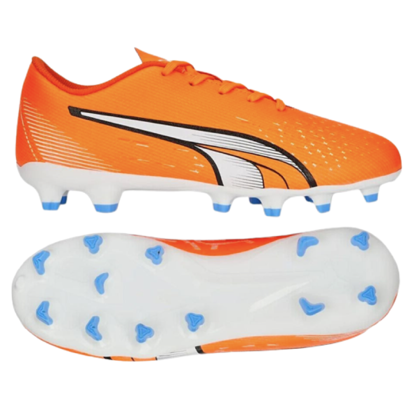 Puma Voetbalschoenen Ultra Play FG/AG Junior - Orange/White/Blue 