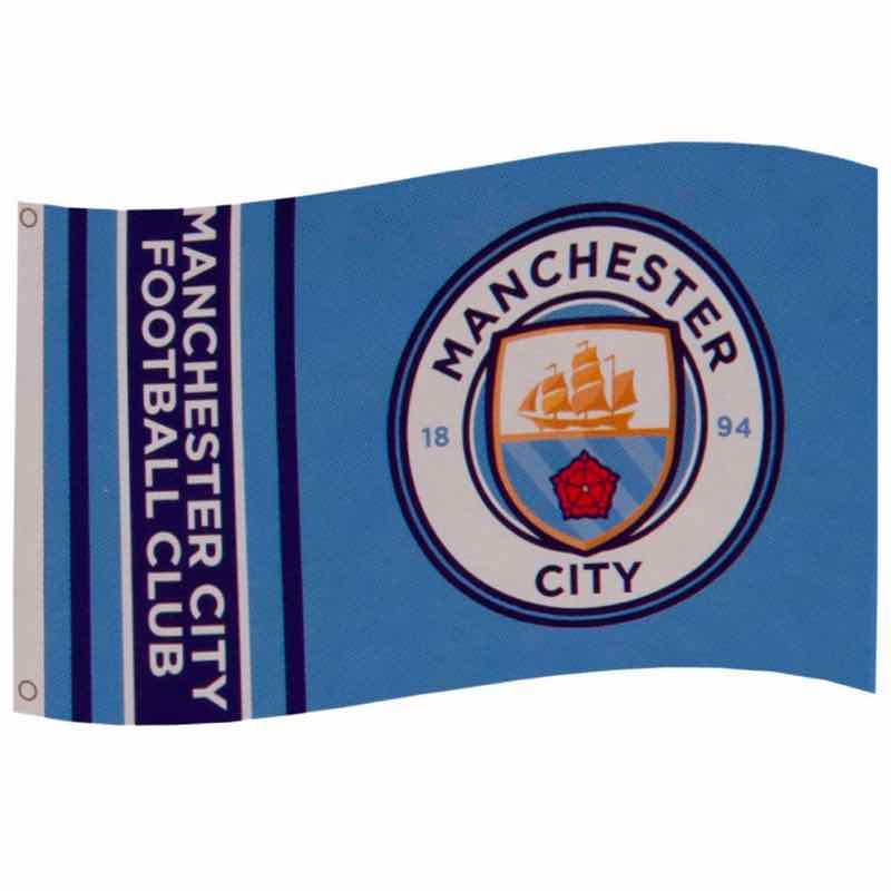 Manchester City Vlag Wordmark Stripe 