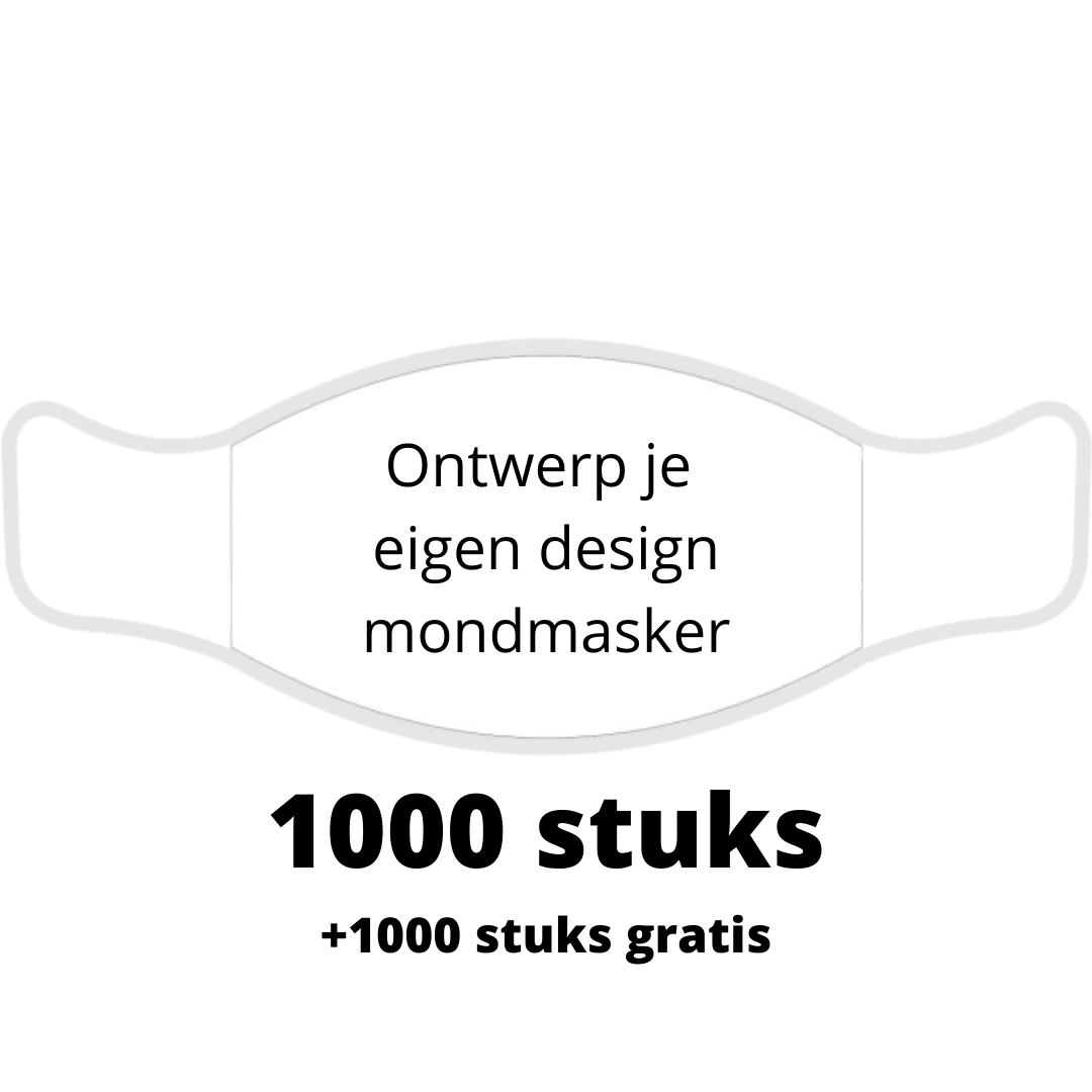 Mondmasker Katoen 3-laags - 1000stuks 