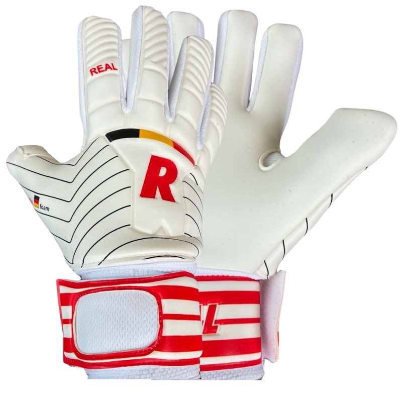 Real devils 605 keepershandschoenen kids - white/red/belgium 