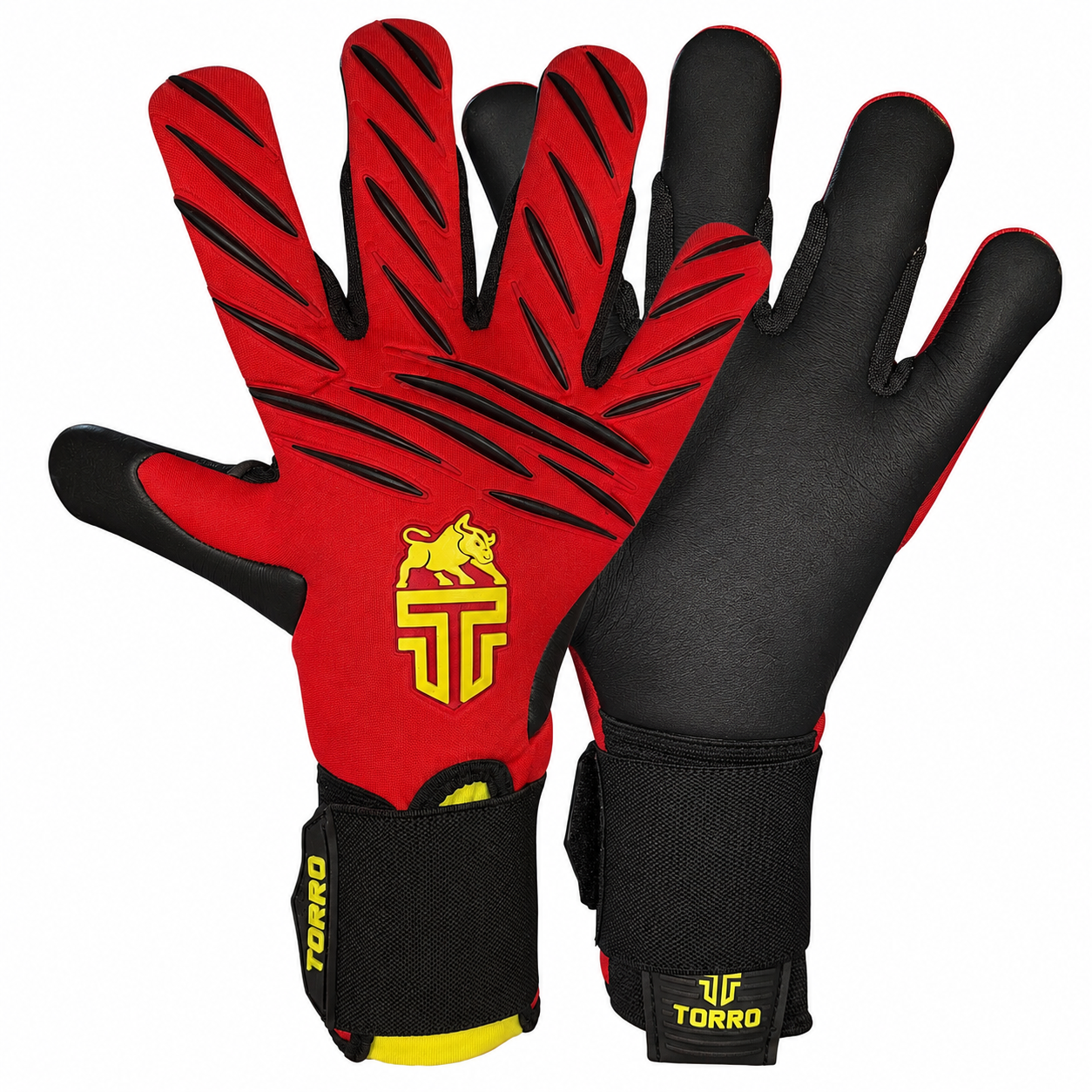 Torro Diablo 2.0 Keepershandschoenen - Ergo Roll Negatic Cut - Rood/Zwart/Yellow - Adults 