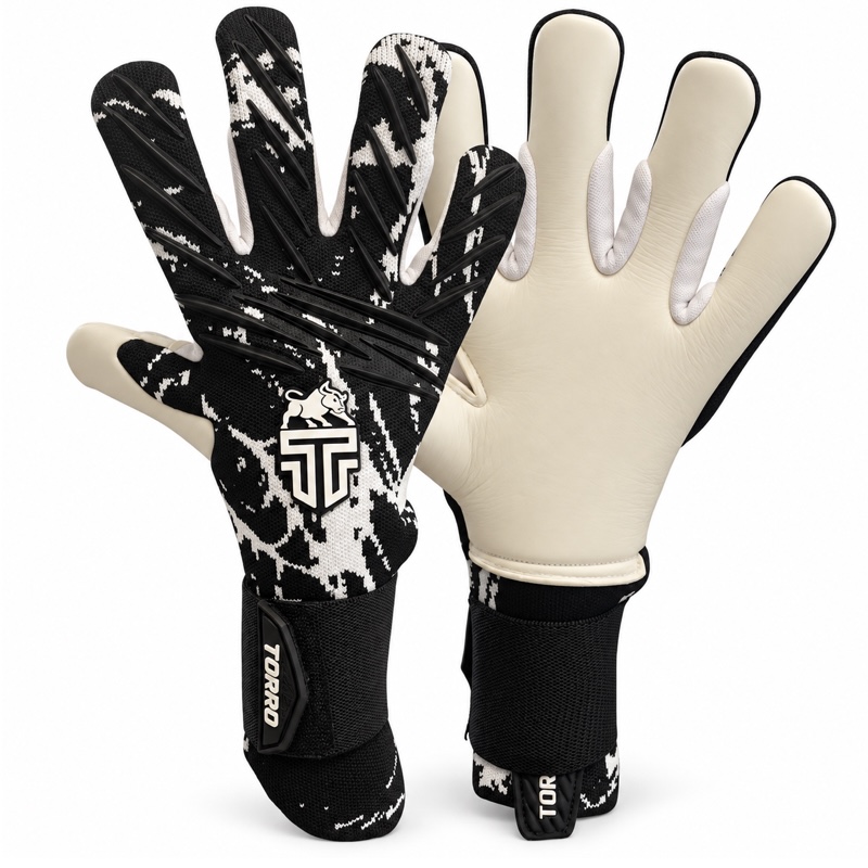 Torro Fuego Keepershandschoenen - Ergo Roll - Negativ Cut - sleeve fit - Adults Black/White