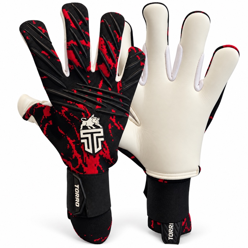 Torro Fuego Keepershandschoenen - Ergo Roll Negativ Cut - sleeve fit - Black/Red - Adults 