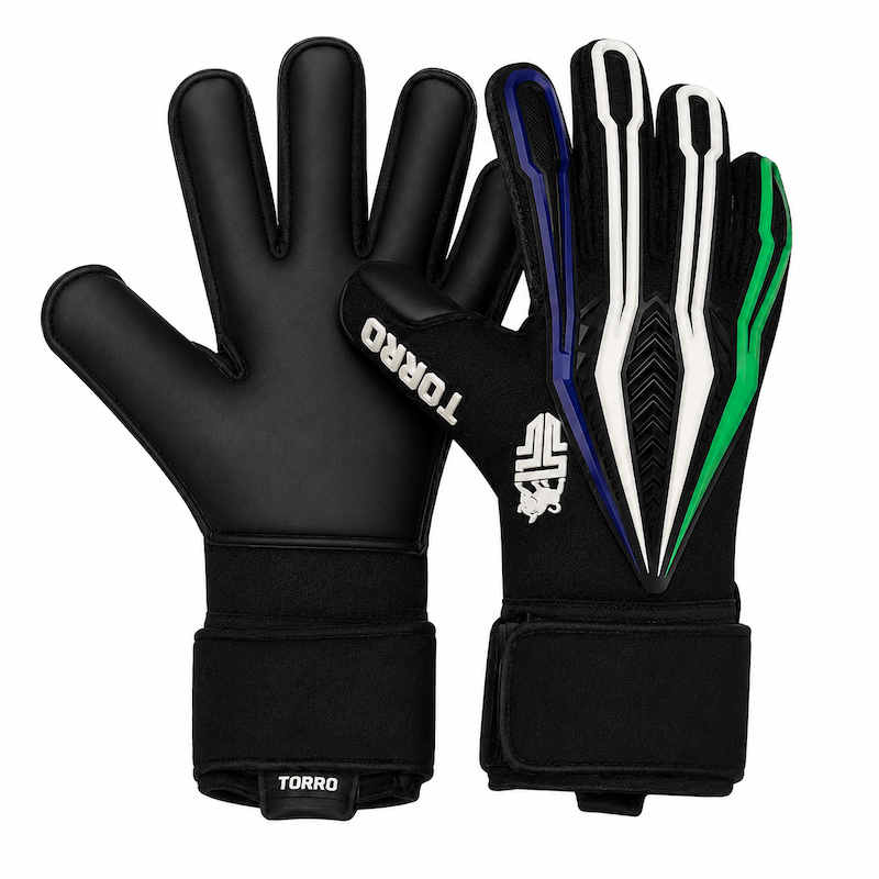 Torro Gecko Keepershandschoenen - Negative Cut - TTG - Blue/White/White/Green - Adults 