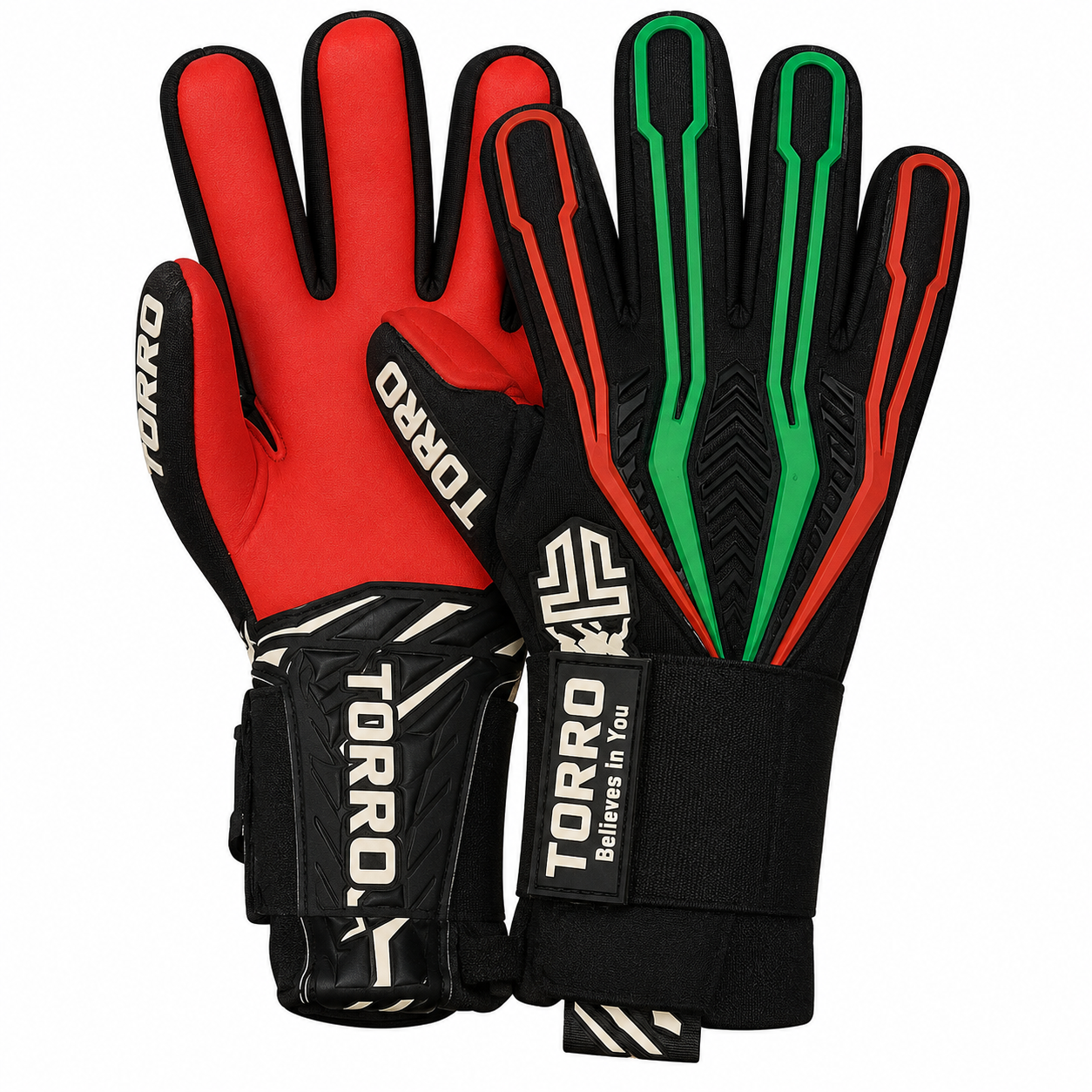 Torro Gecko Keepershandschoenen - Negative Cut - TTG - Red/Green/Green/Red - Kids 
