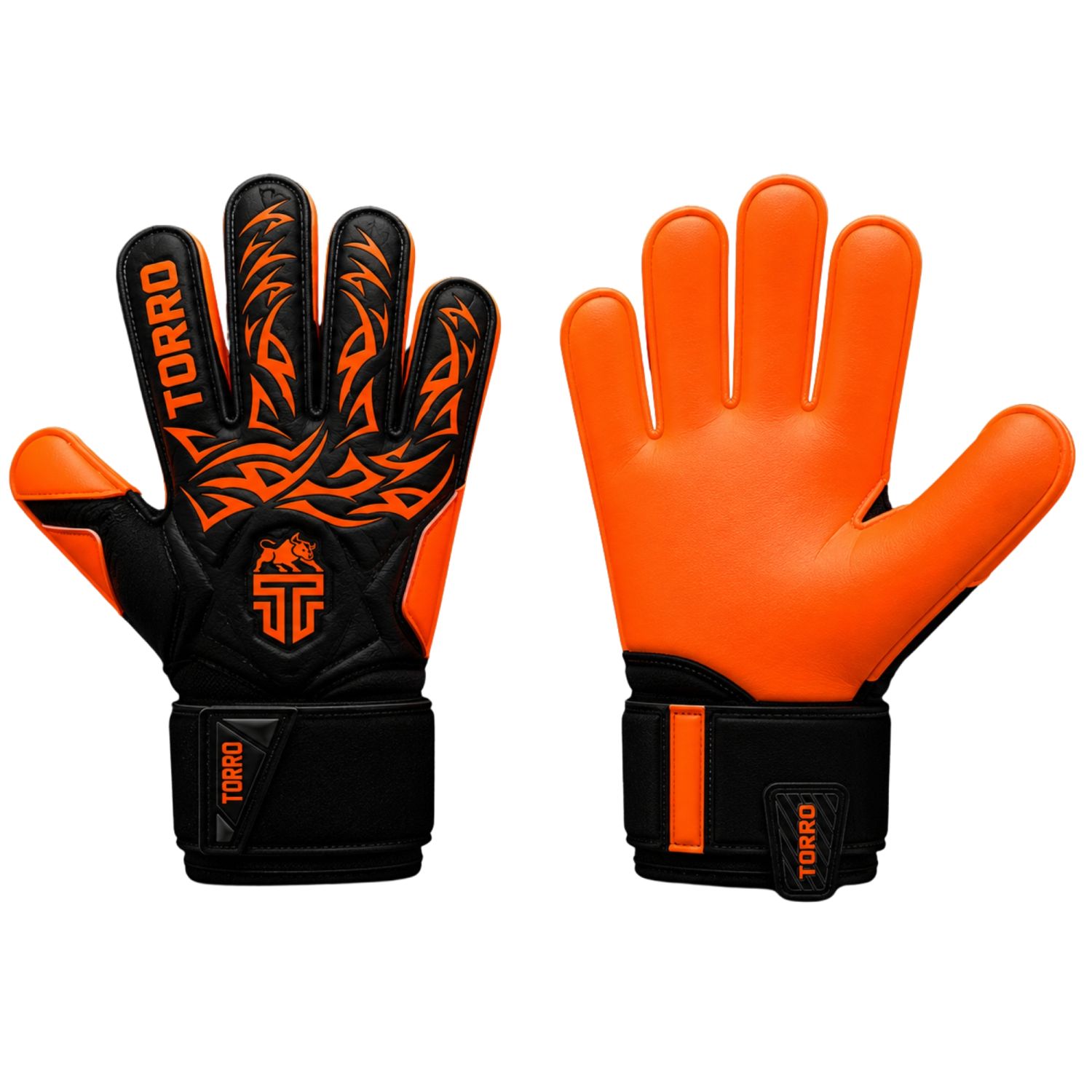 Torro Nitro Keepershandschoenen - Negative Cut - Black/Orange - Kids 