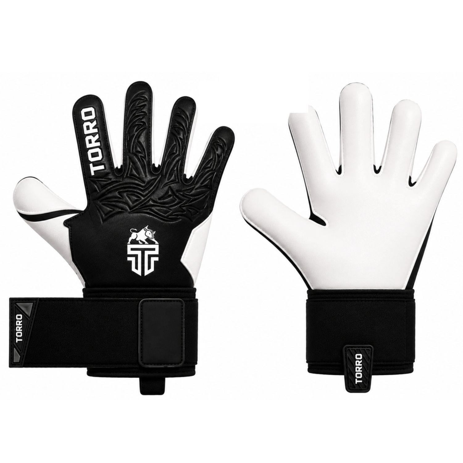 Torro Nitro Keepershandschoenen - Ergo Roll Negativ Cut - Black/White - Adults 
