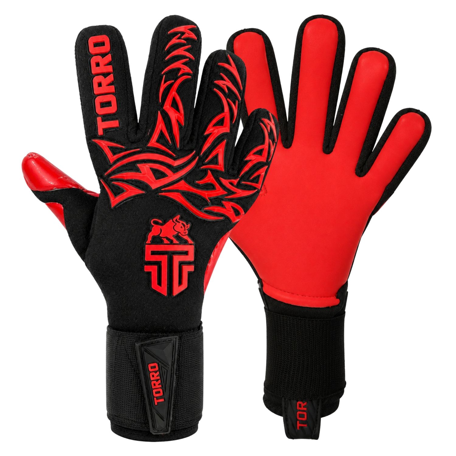 Torro Nitro Keepershandschoenen - Negative Cut - Black/Red - Kids 