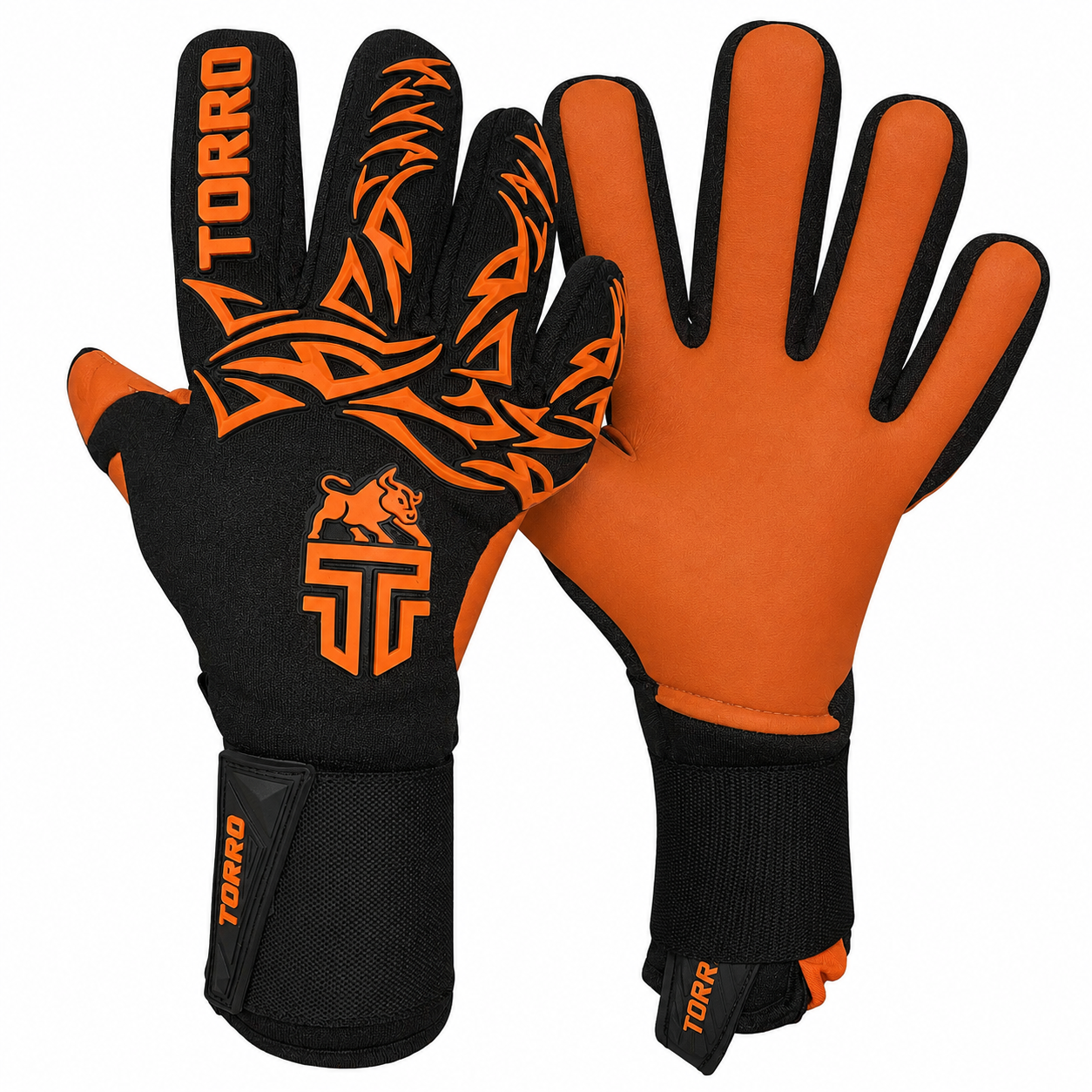 Torro Nitro Keepershandschoenen - Negative Cut - Black/Orange - Kids 