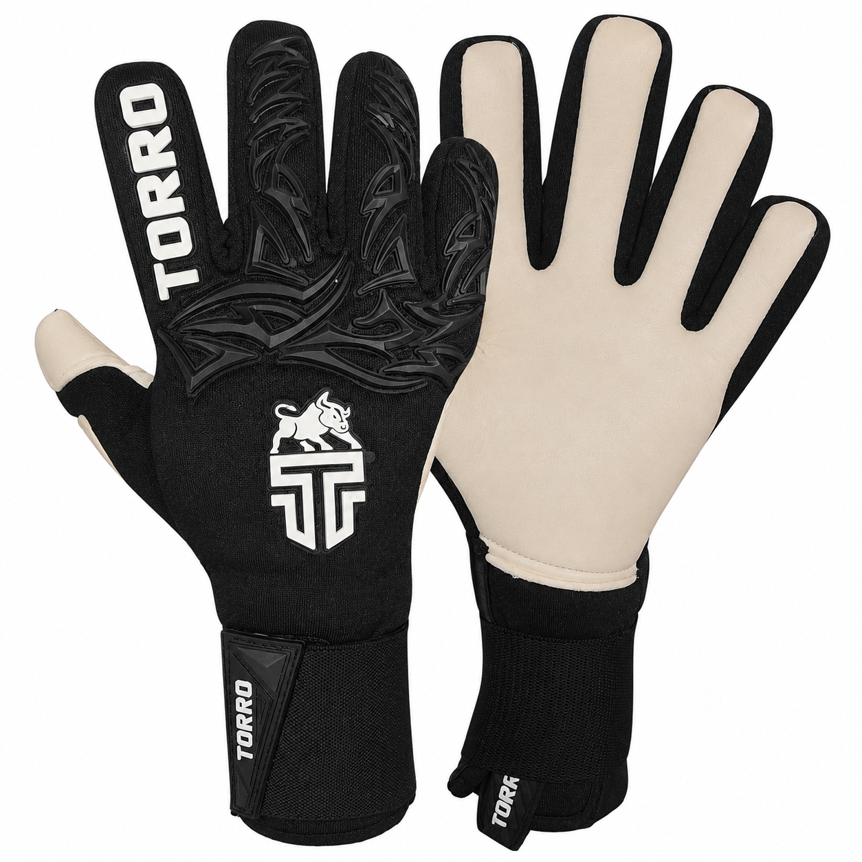 Torro Nitro Keepershandschoenen - Negative Cut - Black/White - Kids 