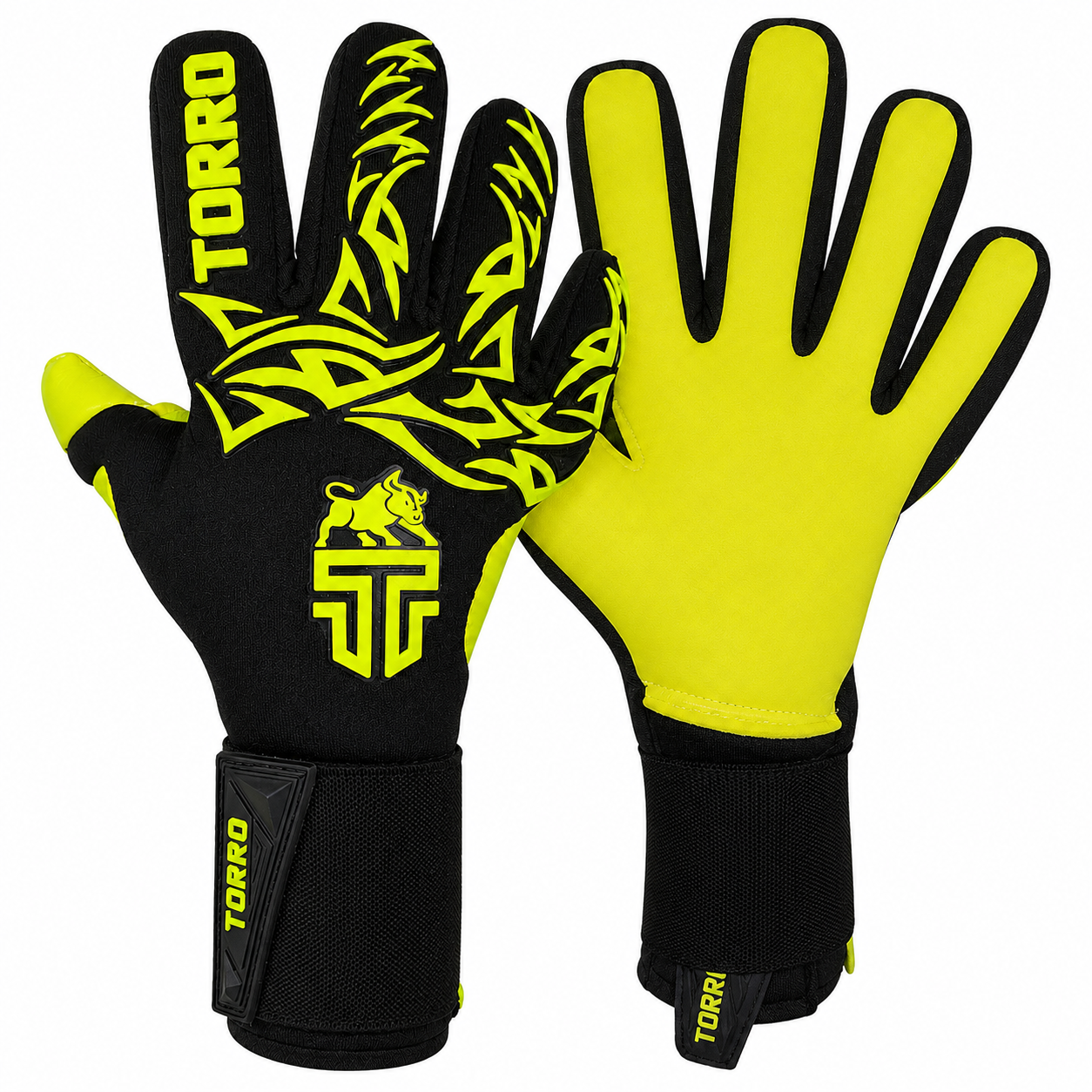 Torro Nitro Keepershandschoenen - Negative Cut - Black/Yellow - Kids 