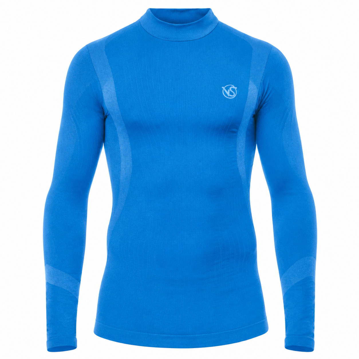 Vivasport Thermisch Undershirt Lange Mouwen met kraagje en logo - Azuur Blauw - Kids 