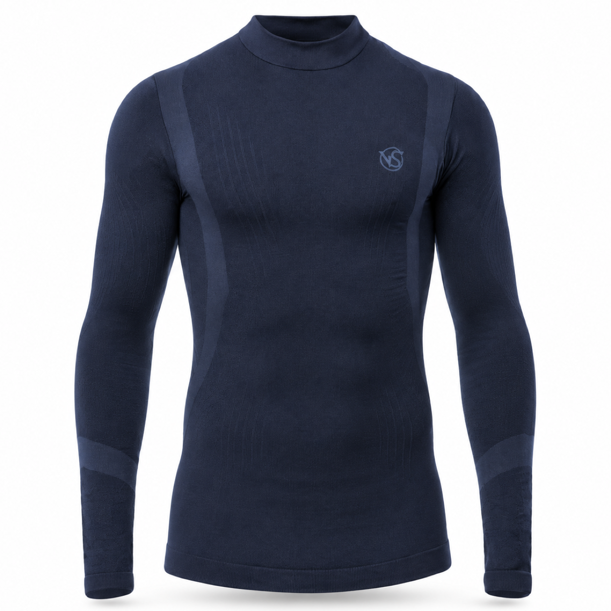 Vivasport Thermisch Undershirt Lange Mouwen met kraagje en logo - Marine - Kids 