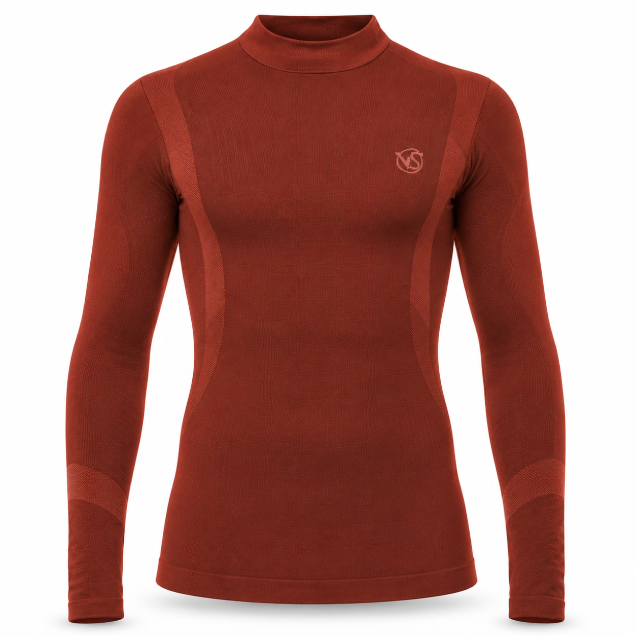 Vivasport Thermisch Undershirt Lange Mouwen met kraagje en logo - Bordeaux - Kids 