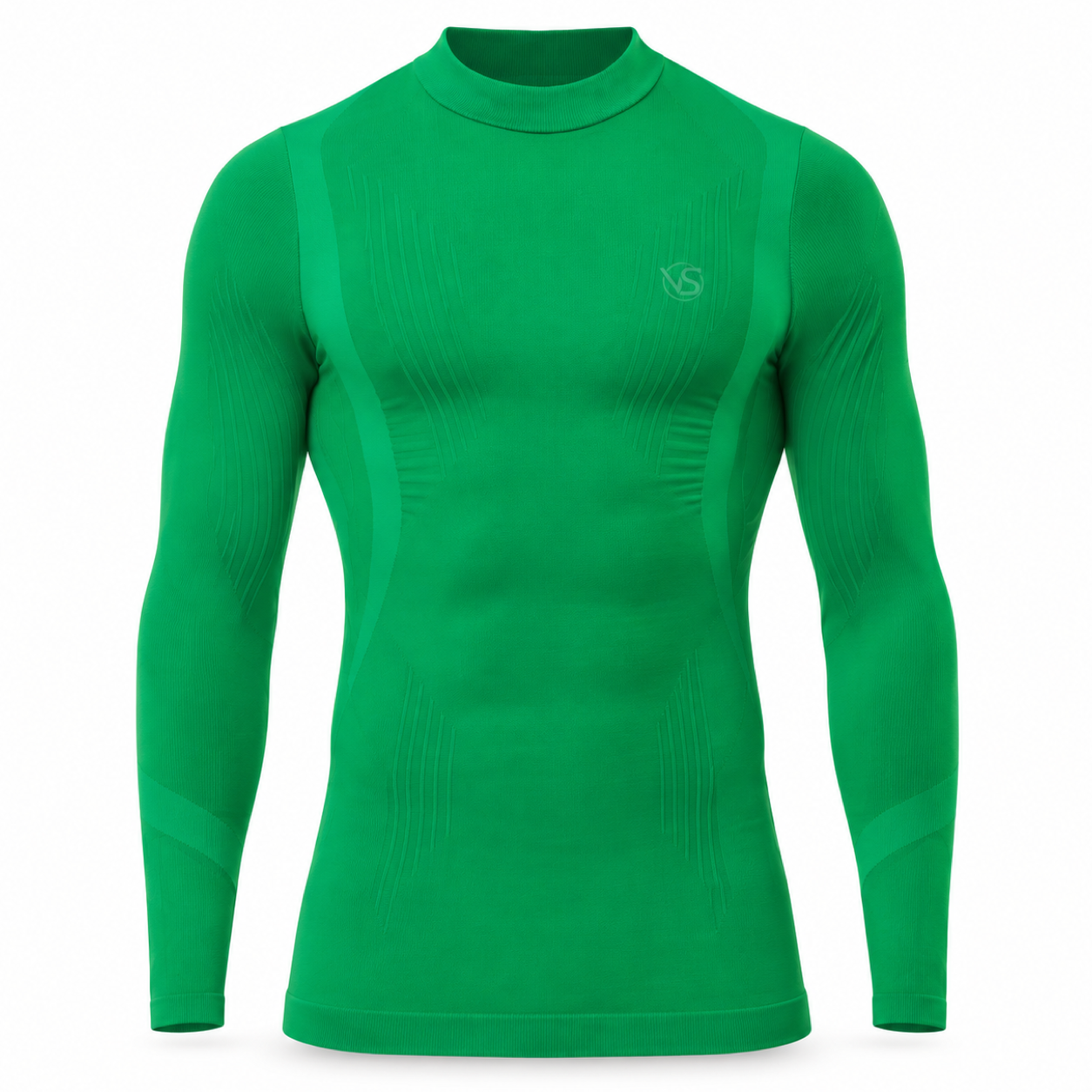 Vivasport Thermisch Undershirt Lange Mouwen met kraagje en logo - Groen - Kids 