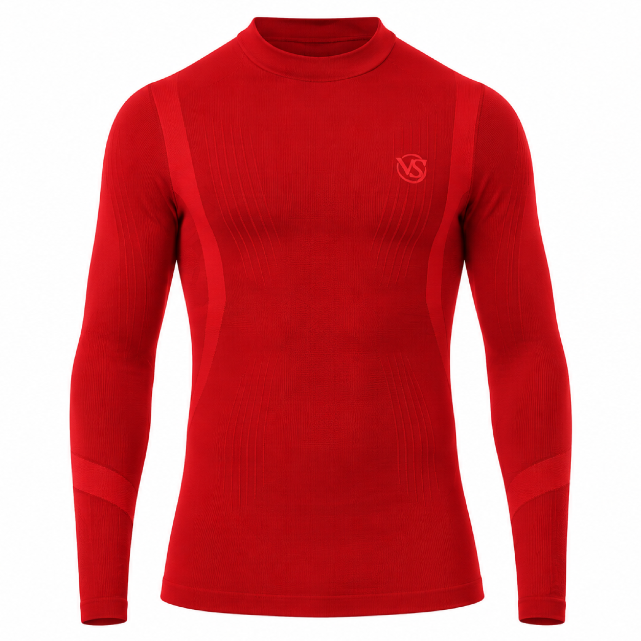 Vivasport Thermisch Undershirt Lange Mouwen met kraagje en logo - Rood - Kids 