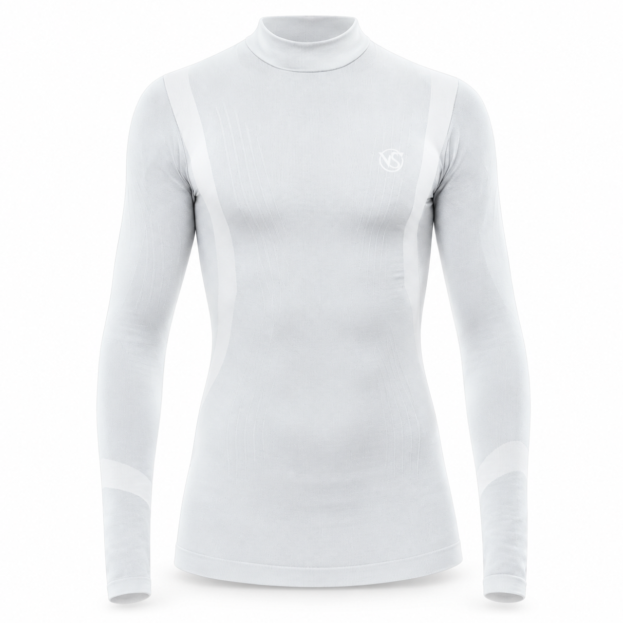 Vivasport Thermisch Undershirt Lange Mouwen met kraagje en logo - Wit - Kids 
