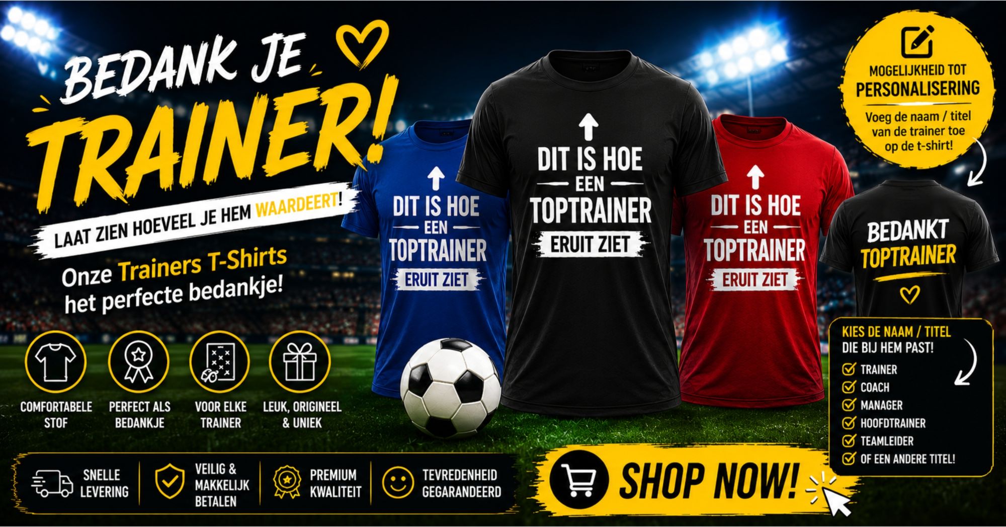 Trainers T-Shirts om je coach te bedanken ⚽