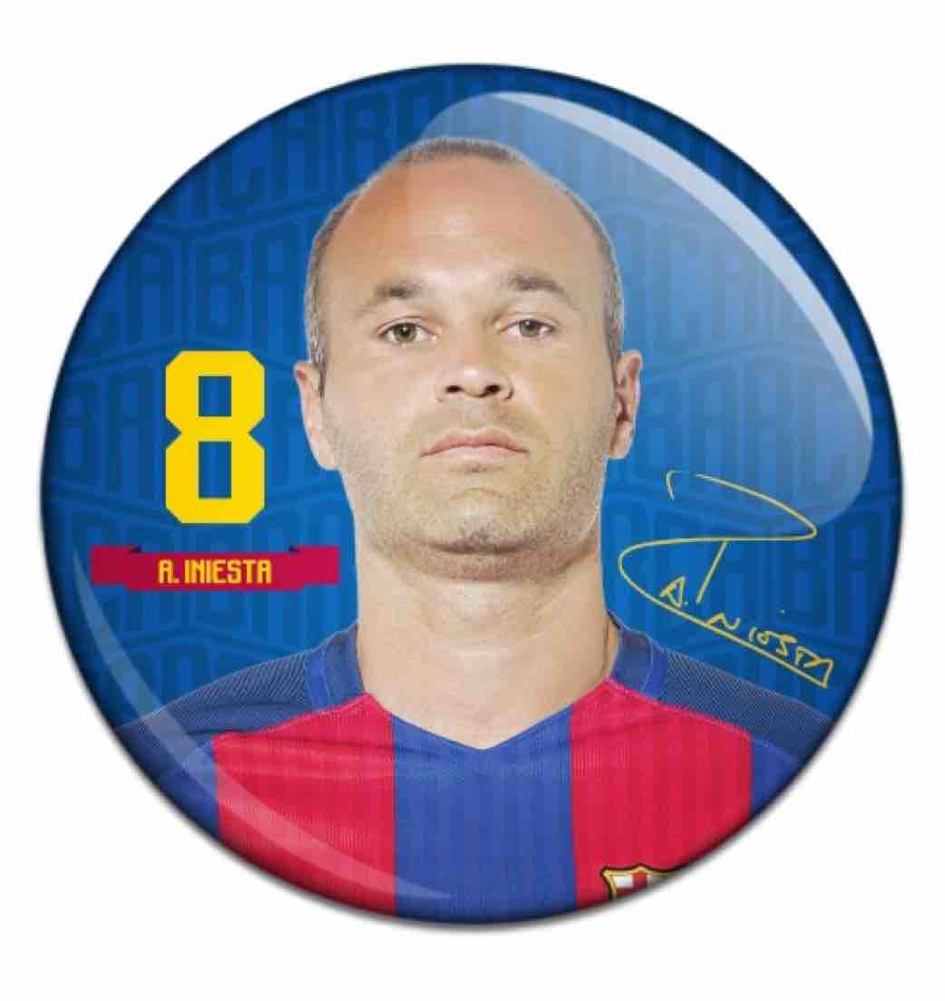 Barcelona Button Badge Andres Iniesta 