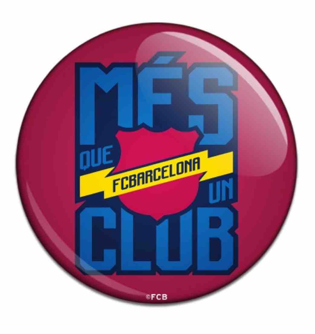 Barcelona Button Badge Mes Queun Club 