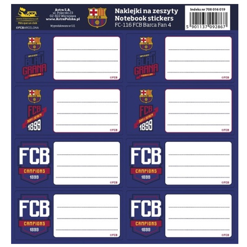 Barcelona School Stickers FCB 