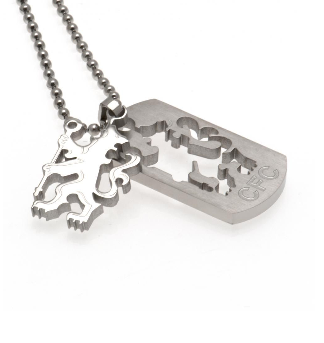 Chelsea Silver Plated Dog Tag and Chain 
