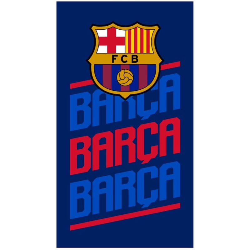 FC Barcelona Strandlaken - Blauw Barca met Logo - 100% Microfibre - 70x140cm 