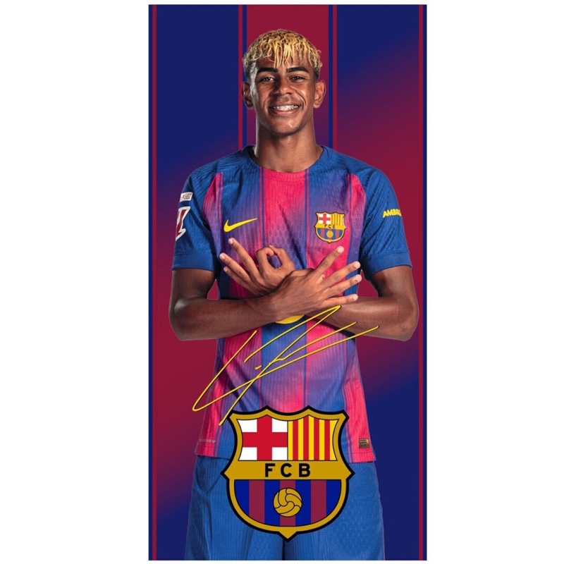 FC Barcelona Strandlaken - Lamin Yamal Front - 100% Microfibre - 70x140cm 