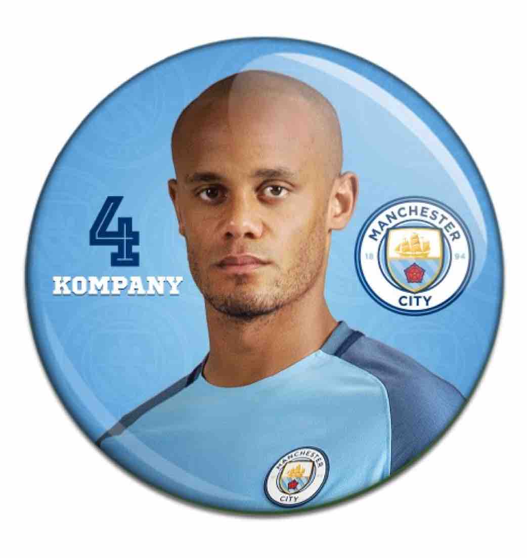 Manchester City Button Badge Vincent Kompany 