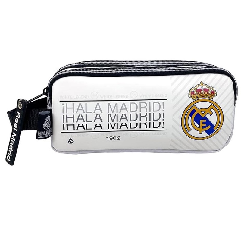 Real Madrid Pennenzak 3-Vak met ritsen Hala Madrid Clublogo - Wit 