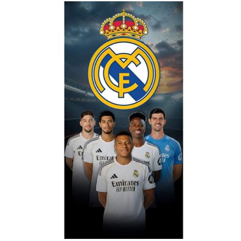 Real Madrid Strandlaken 100% Microfibre Polyester – Spelers Real Madrid met Clublogo - 70x140cm 
