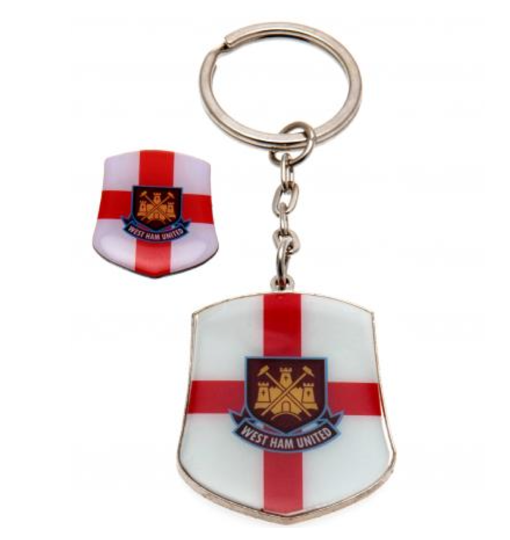 West Ham United Keyring & Badge Set SG 